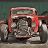 Big Red Ratrod Engine Diamond Painting