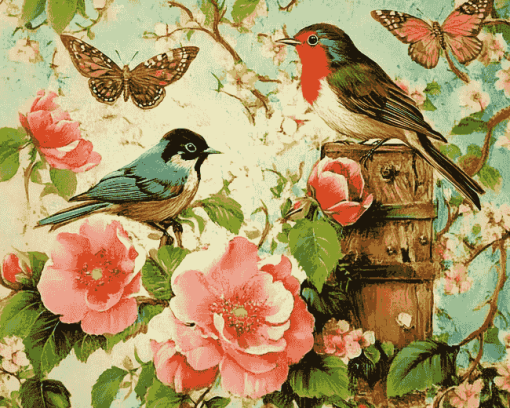 Birds and Blooms Diamond Painting