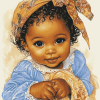 Black Baby Girl Animation Diamond Painting