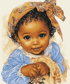 Black Baby Girl Animation Diamond Painting