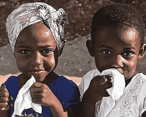 Black Children Diamond Painting