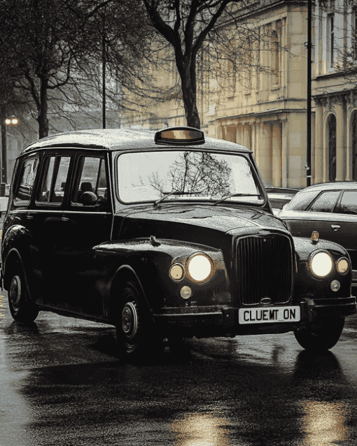 Black London Taxi Car Diamond Painting