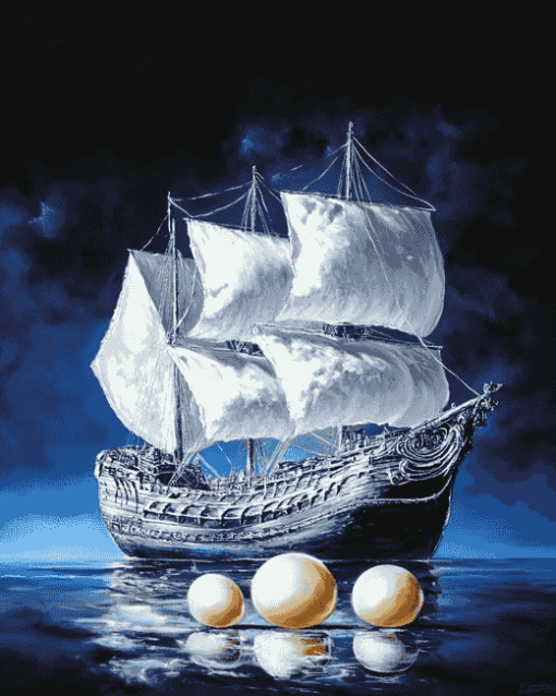 Black Pearl Ship Diamond Painting