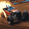 Black Sprint Car Racing Diamond Painting