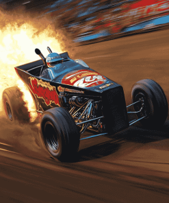 Black Sprint Car Racing Diamond Painting