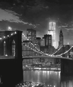 Black White Brooklyn Bridge Diamond Painting