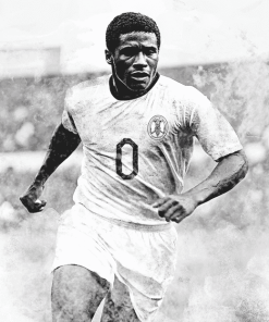 Black and White Eusebio Footballer Diamond Painting