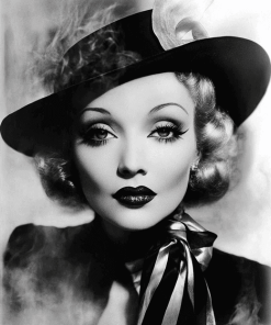 Black and White Marlene Dietrich Diamond Painting