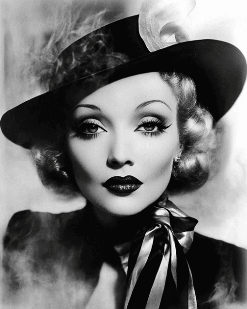 Black and White Marlene Dietrich Diamond Painting