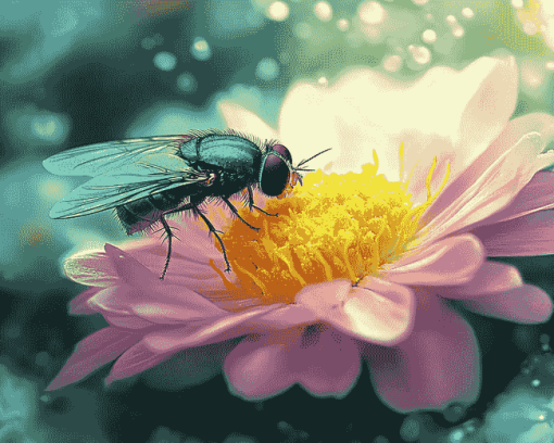 Blossoms and Flies Diamond Painting