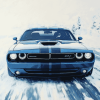 Blue Challenger Cars Diamond Painting