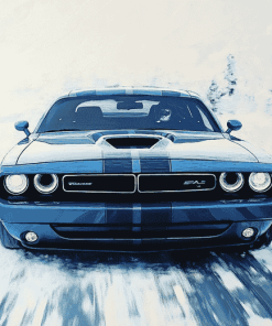 Blue Challenger Cars Diamond Painting