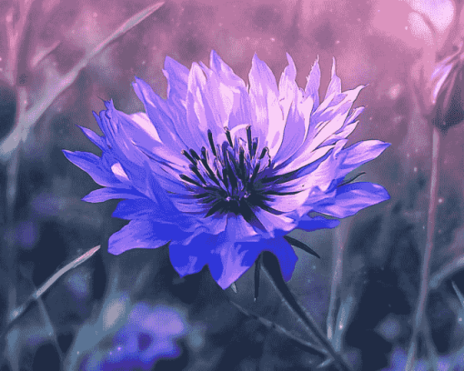 Blue Cornflower Blossoms Diamond Painting