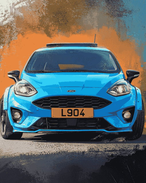 Blue Fiesta Car Diamond Painting