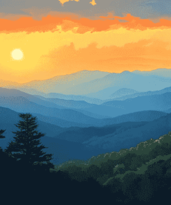 Blue Ridge Sunset Diamond Painting