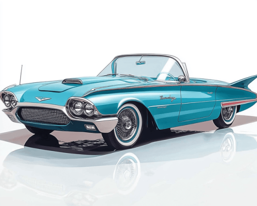 Blue Thunderbird Car Diamond Painting