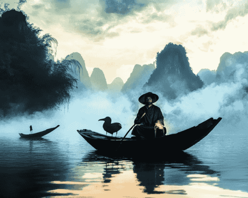 Boat Journey in Guilin Diamond Painting