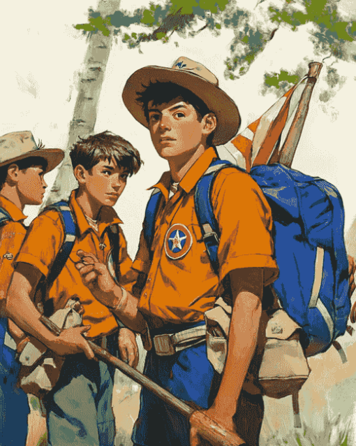 Boy Scouts Cartoon Adventure Diamond Painting