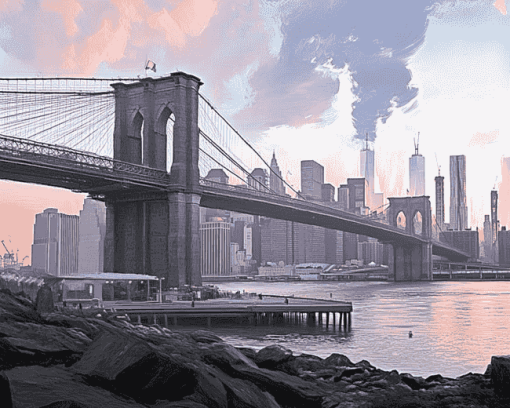 Brooklyn Bridge Cityscape Diamond Painting