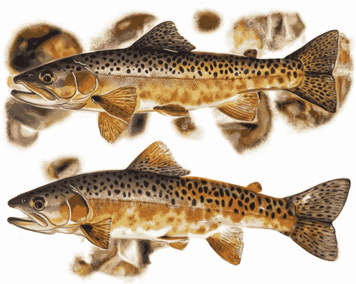 Brown Trout Fish Diamond Painting