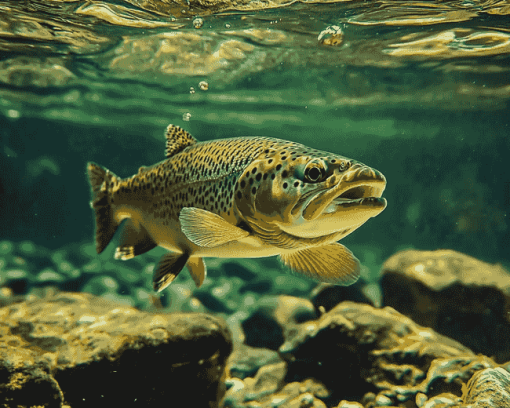 Brown Trout Underwater Diamond Painting