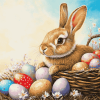 Bunny and Eggs Rabbit Diamond Painting