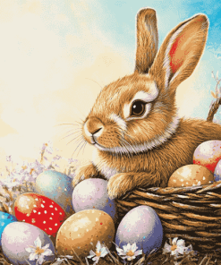 Bunny and Eggs Rabbit Diamond Painting