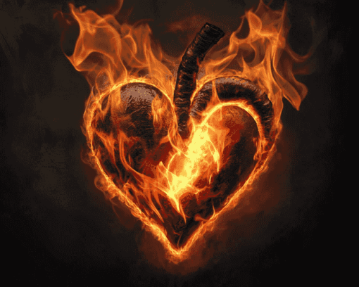 Burning Heart Animation Diamond Painting