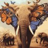 Butterflies and Elephants Diamond Painting