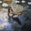 Butterfly Water Scene Diamond Painting