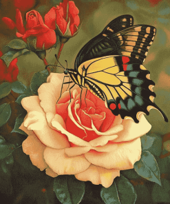 Butterfly and Rose Diamond Painting