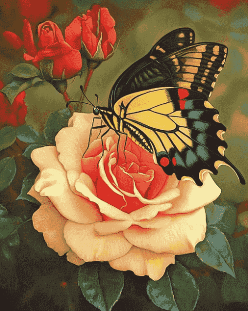 Butterfly and Rose Diamond Painting