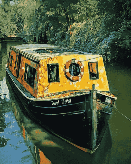 Canal Boat Scene Diamond Painting