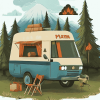 Cartoon Campers Adventure Diamond Painting