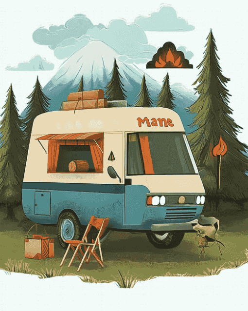 Cartoon Campers Adventure Diamond Painting