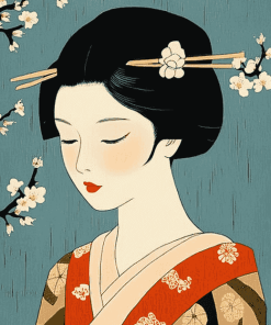 Cartoon Japanese Woman Diamond Painting