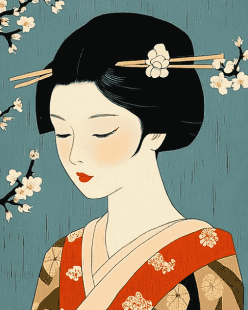 Cartoon Japanese Woman Diamond Painting