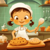 Cartoon Little Girl Baking Diamond Painting