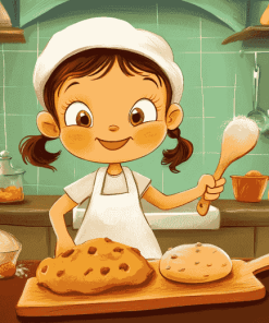 Cartoon Little Girl Baking Diamond Painting