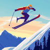 Cartoon Ski Jumping Diamond Painting