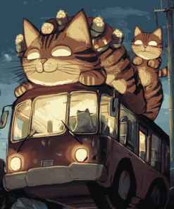 Cat Bus Fantasy Diamond Painting