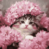 Cat and Floral Diamond Painting