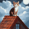 Cat on Roof Diamond Painting