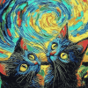 Cats Van Gogh Colorful Kittens Diamond Painting