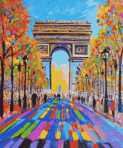 Champs Elysees Colorful Street Diamond Painting