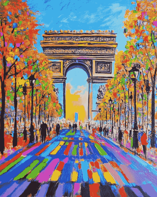 Champs Elysees Colorful Street Diamond Painting