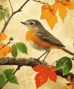 Charming Robin Bird Diamond Painting