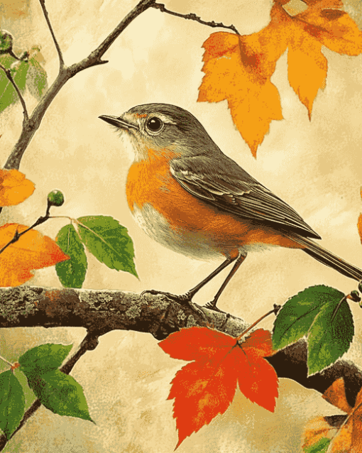 Charming Robin Bird Diamond Painting