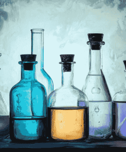 Chemistry Bottles Study Diamond Painting