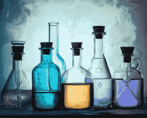 Chemistry Bottles Study Diamond Painting